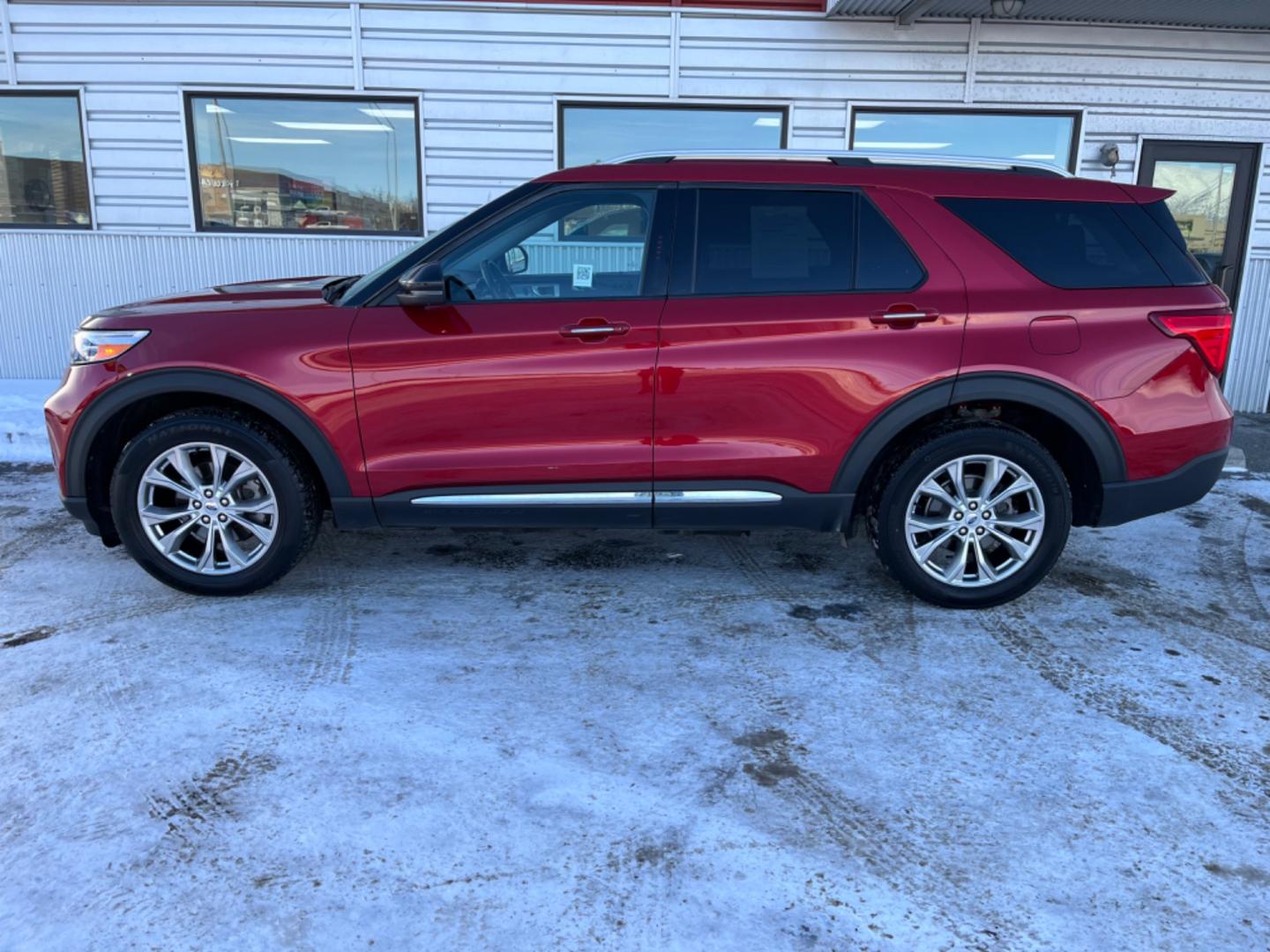 2021 Red /black leather Ford Explorer Limited AWD (1FMSK8FH7MG) with an 2.3L L4 DOHC 16V engine, 10A transmission, located at 1960 Industrial Drive, Wasilla, 99654, (907) 274-2277, 61.573475, -149.400146 - Photo#2